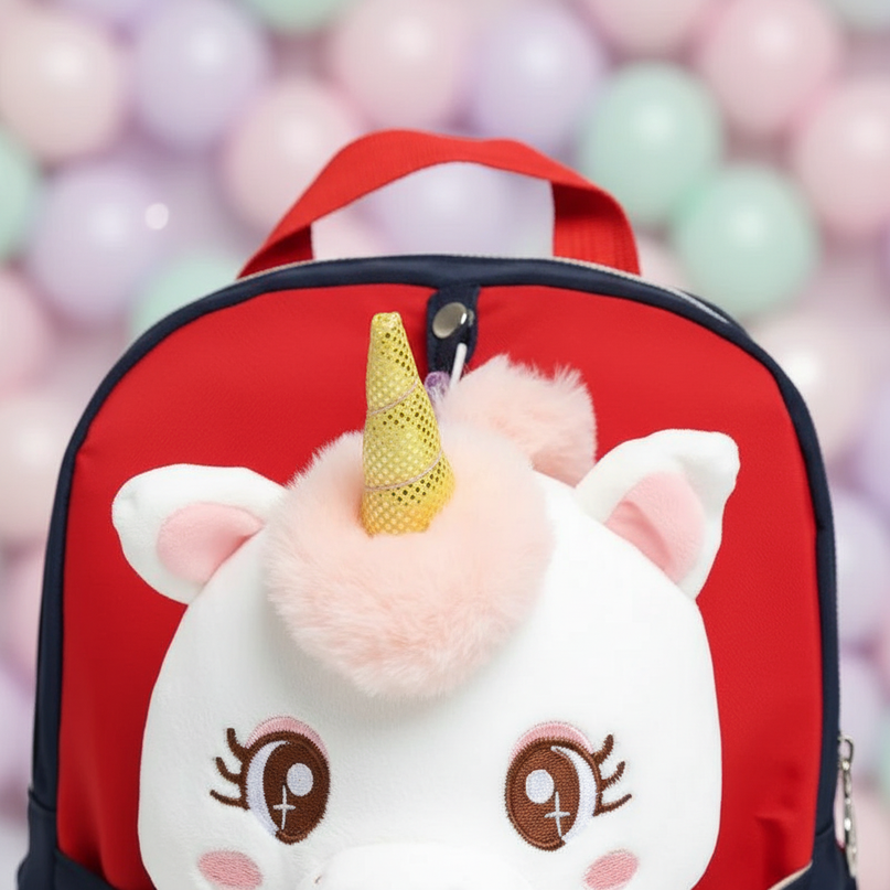 unicorn plush backpack for toddler - detail