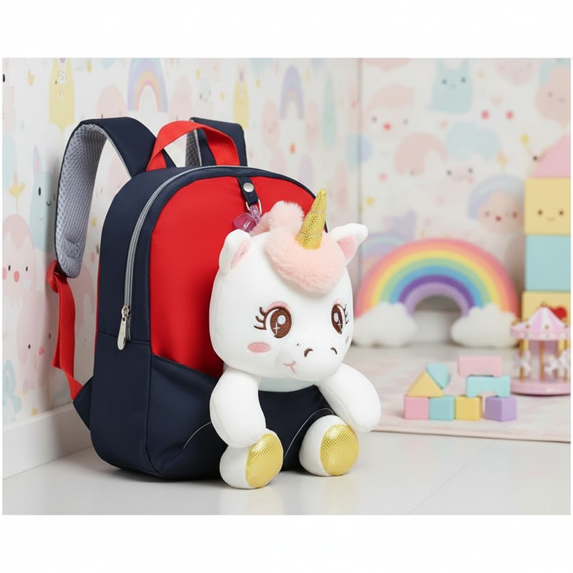 unicorn plush backpack for toddler - lifestyle