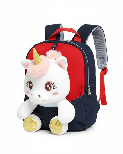 unicorn plush backpack for toddler - white-bg