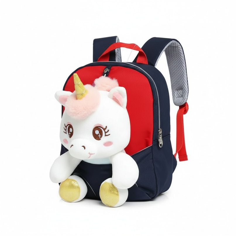 unicorn plush backpack for toddler - white-bg