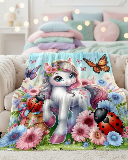 unicorn plush blanket - lifestyle