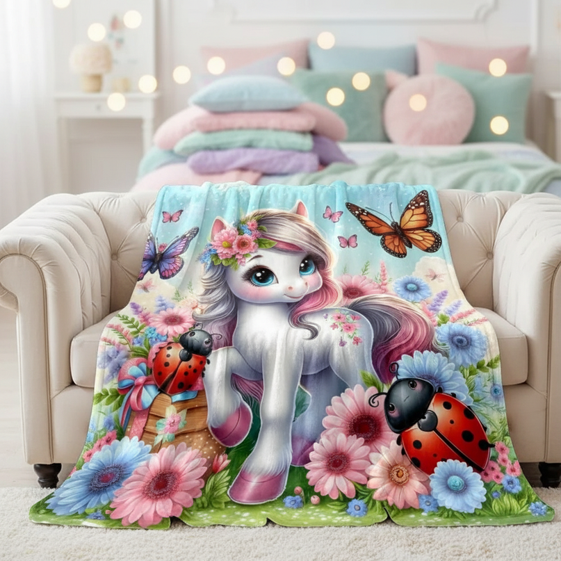 unicorn plush blanket - lifestyle