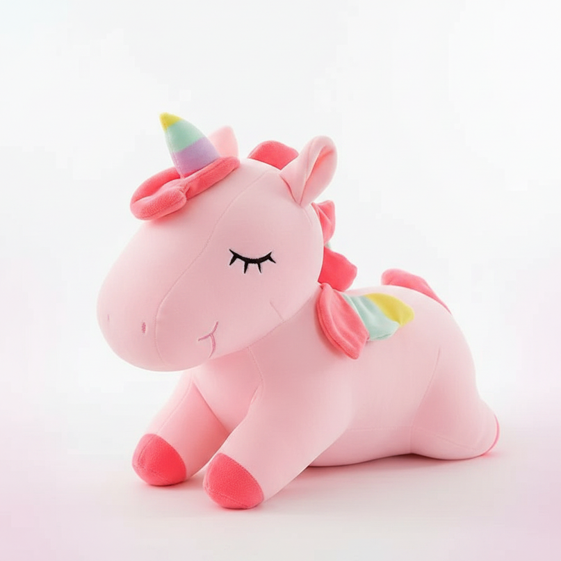 unicorn plush cartoon - white-bg