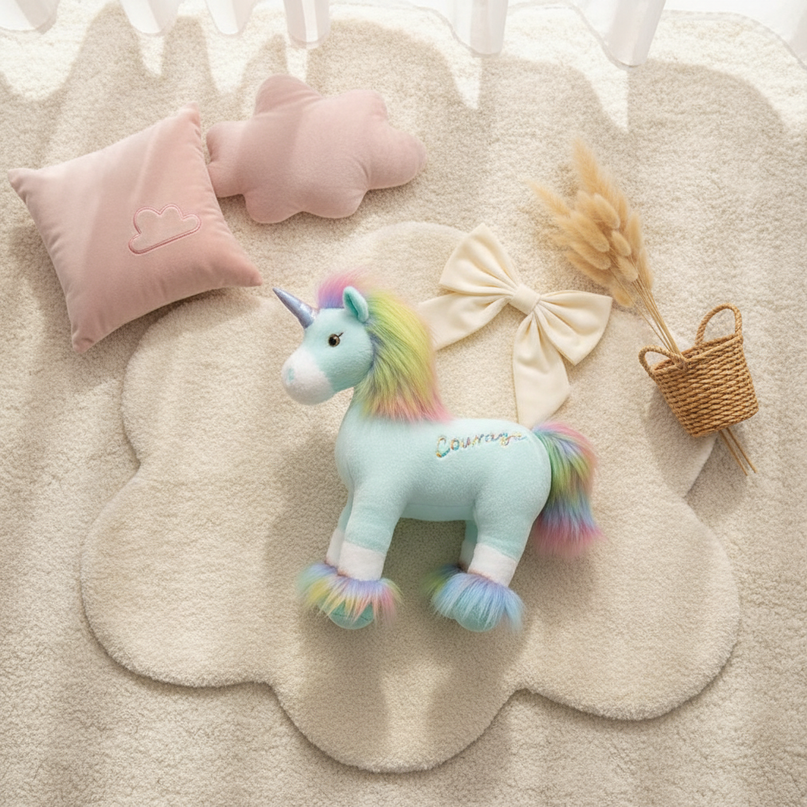 unicorn plush cute - flat-lay