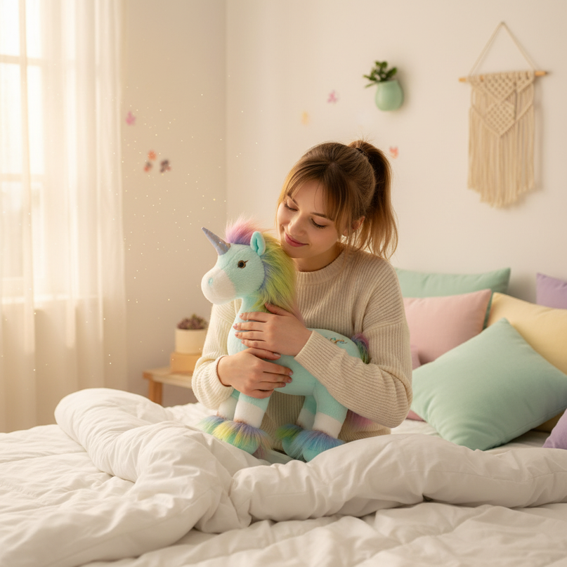 unicorn plush cute - in-use