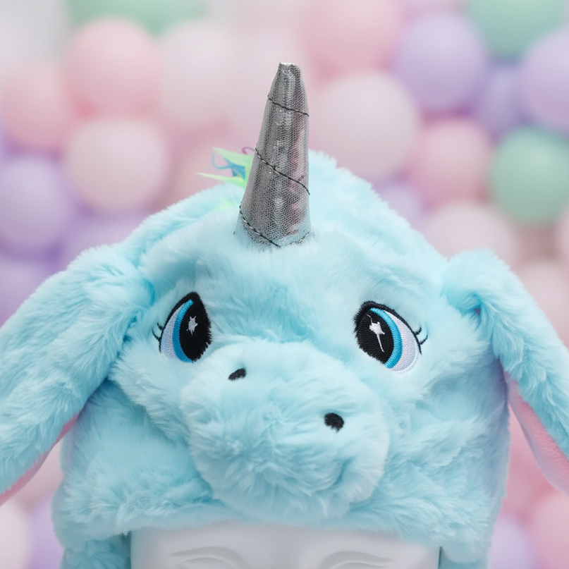 unicorn plush hat - detail