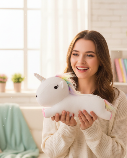 unicorn plush pencil case - in-use