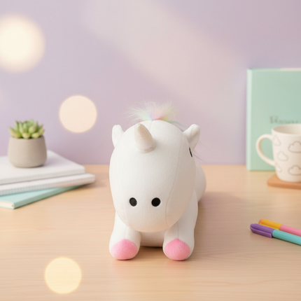 unicorn plush pencil case - lifestyle