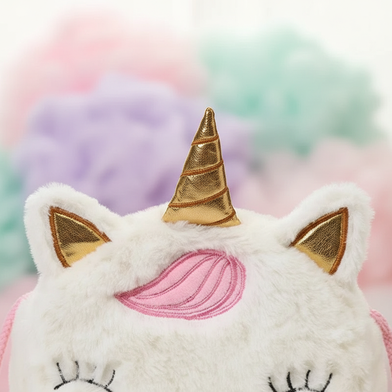 unicorn plush purse - detail