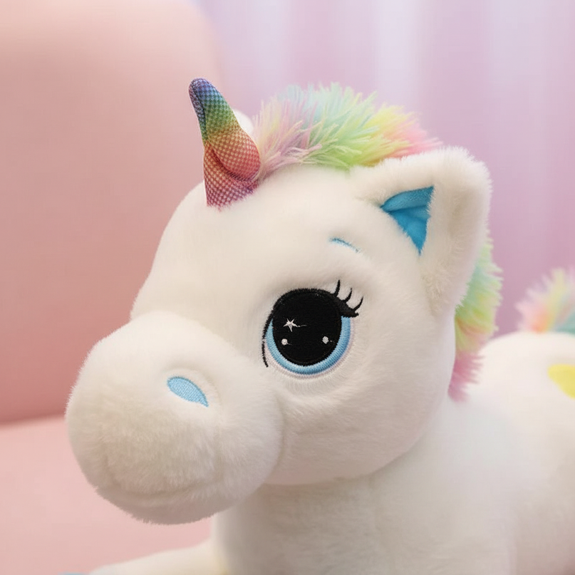 unicorn plush rainbow - detail
