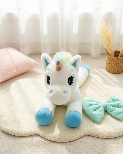 unicorn plush rainbow - flat-lay