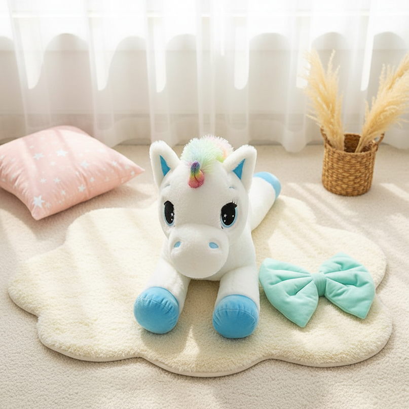 unicorn plush rainbow - flat-lay