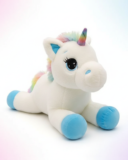 unicorn plush rainbow - white-bg