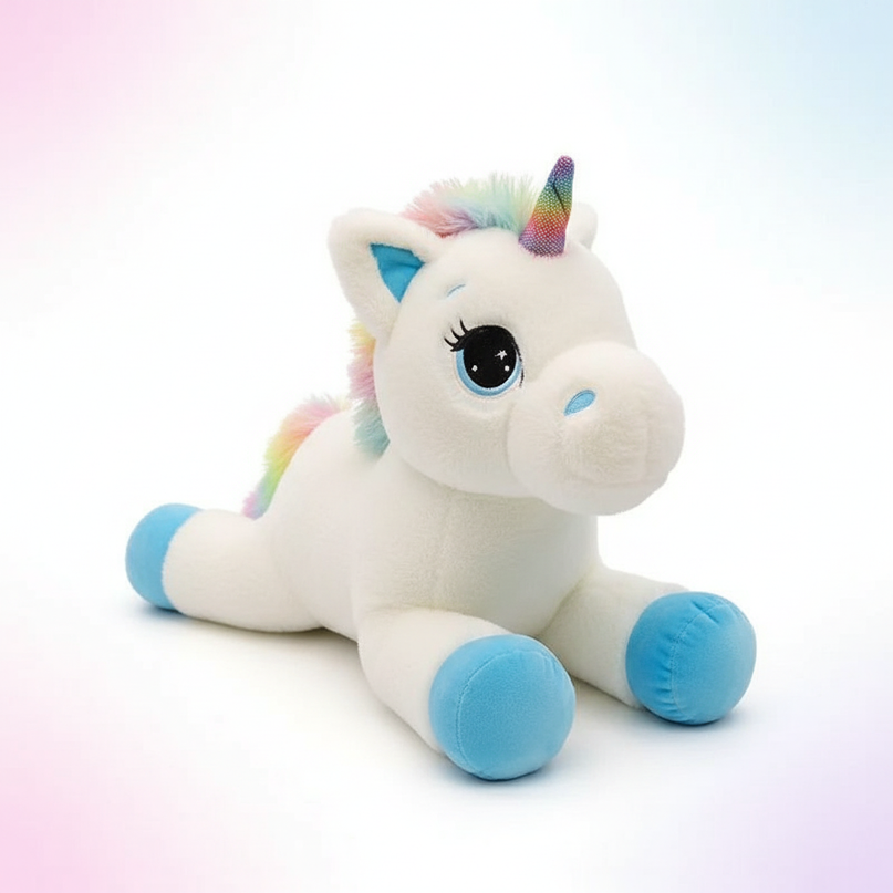 unicorn plush rainbow - white-bg