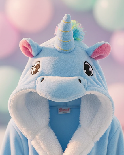 unicorn plush robe - detail