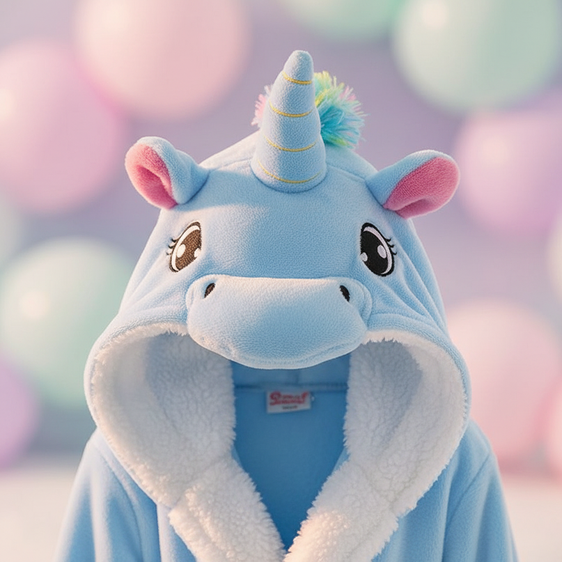unicorn plush robe - detail