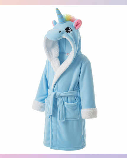 unicorn plush robe - white-bg