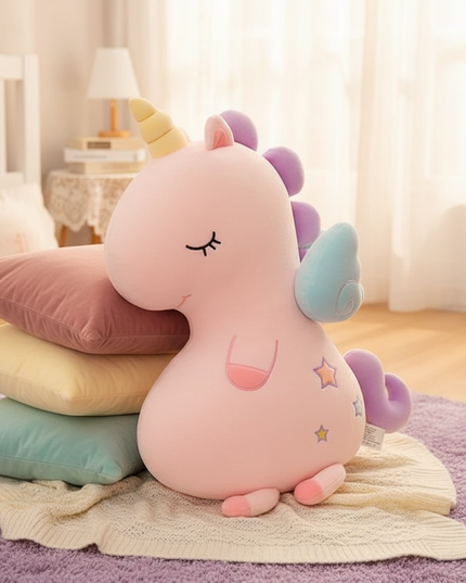 unicorn plush throw pillow - lifestyle
