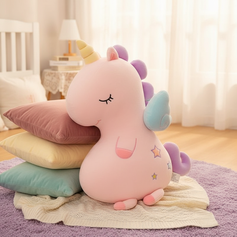 unicorn plush throw pillow - lifestyle