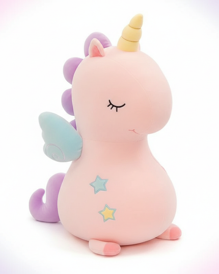 unicorn plush throw pillow - white-bg