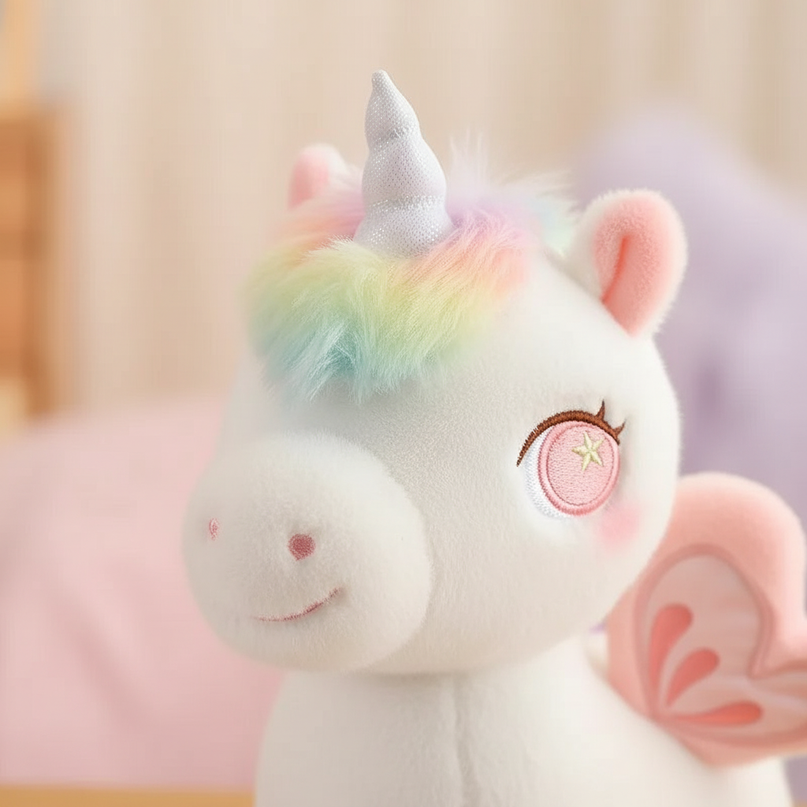 unicorn plush with wings - detail