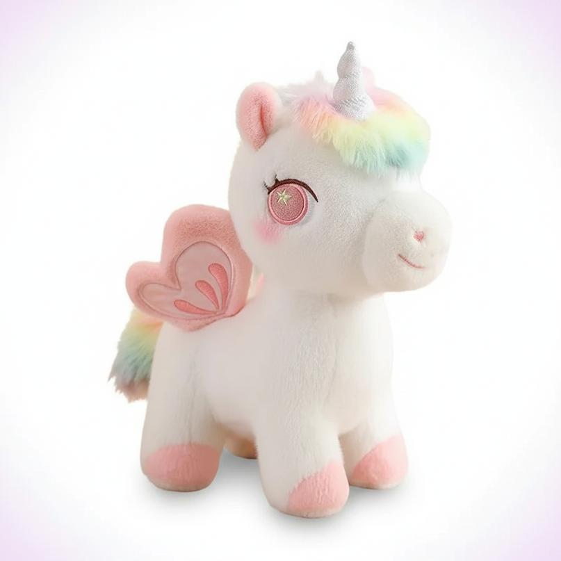 unicorn plush with wings - white-bg