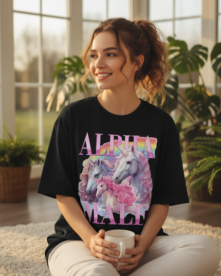 unicorn polo shirt - in-use