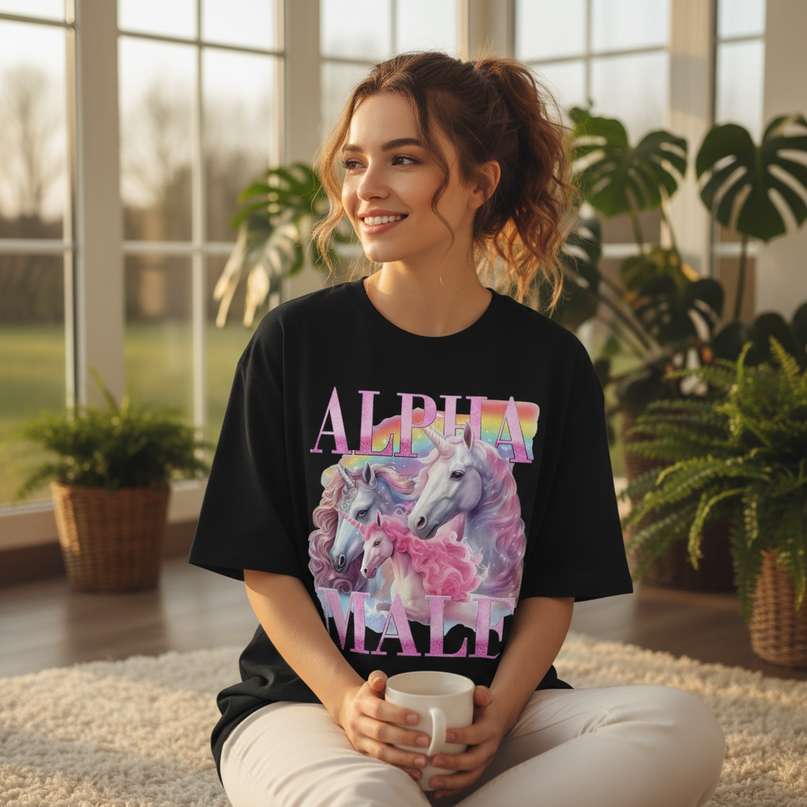 unicorn polo shirt - in-use