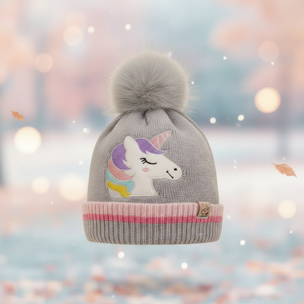 unicorn pom pom beanie - lifestyle