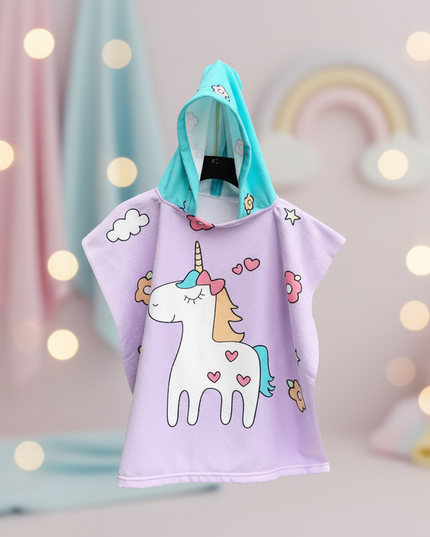 unicorn poncho robe - lifestyle