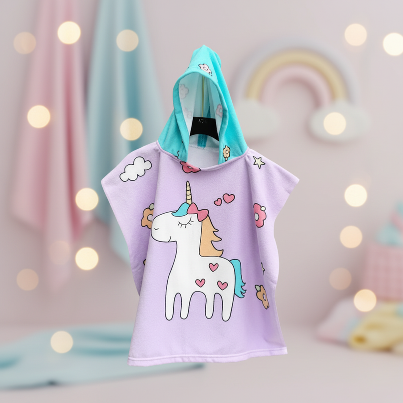 unicorn poncho robe - lifestyle