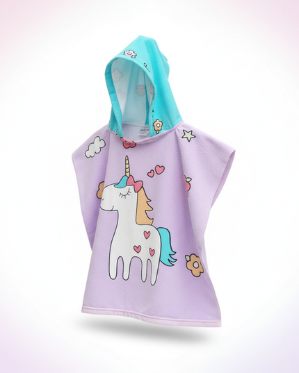 unicorn poncho robe - white-bg