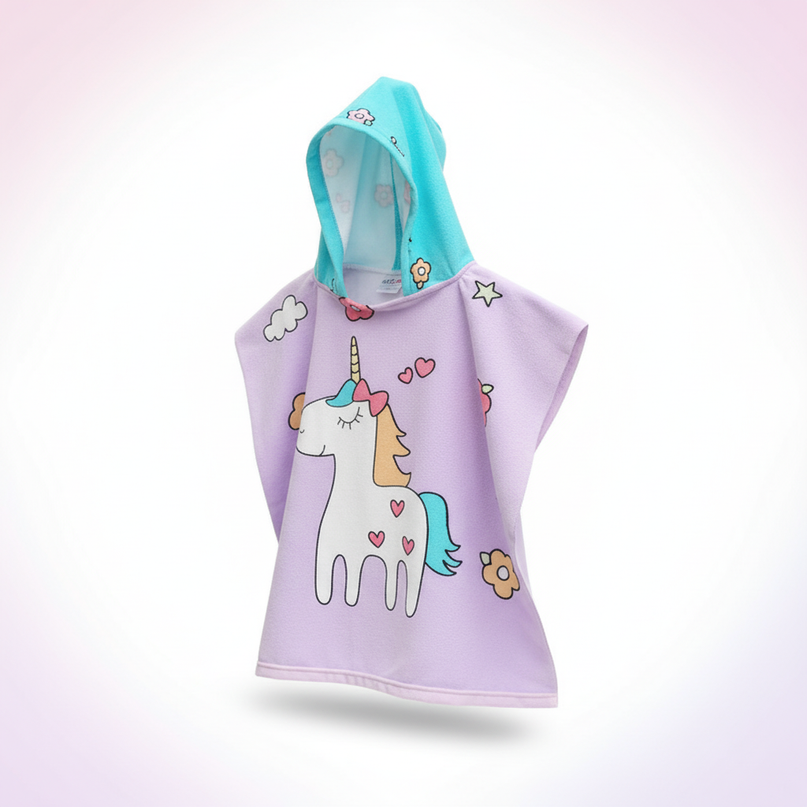 unicorn poncho robe - white-bg