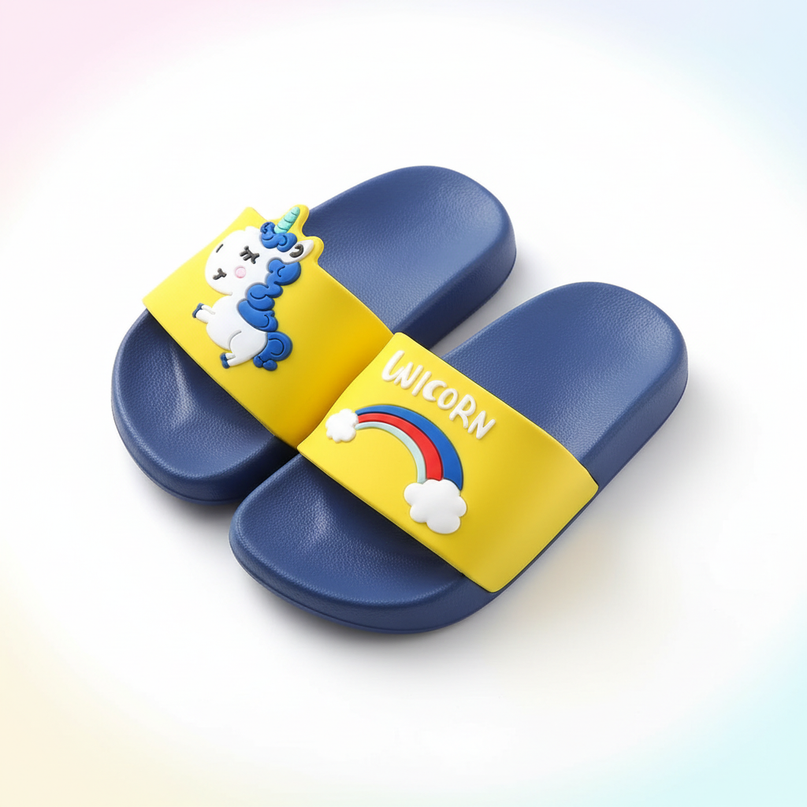unicorn pool slippers - white-bg