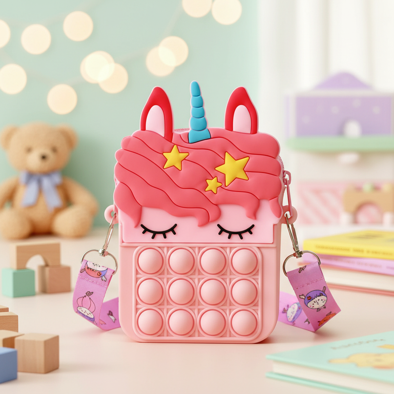 unicorn pop it purse - lifestyle
