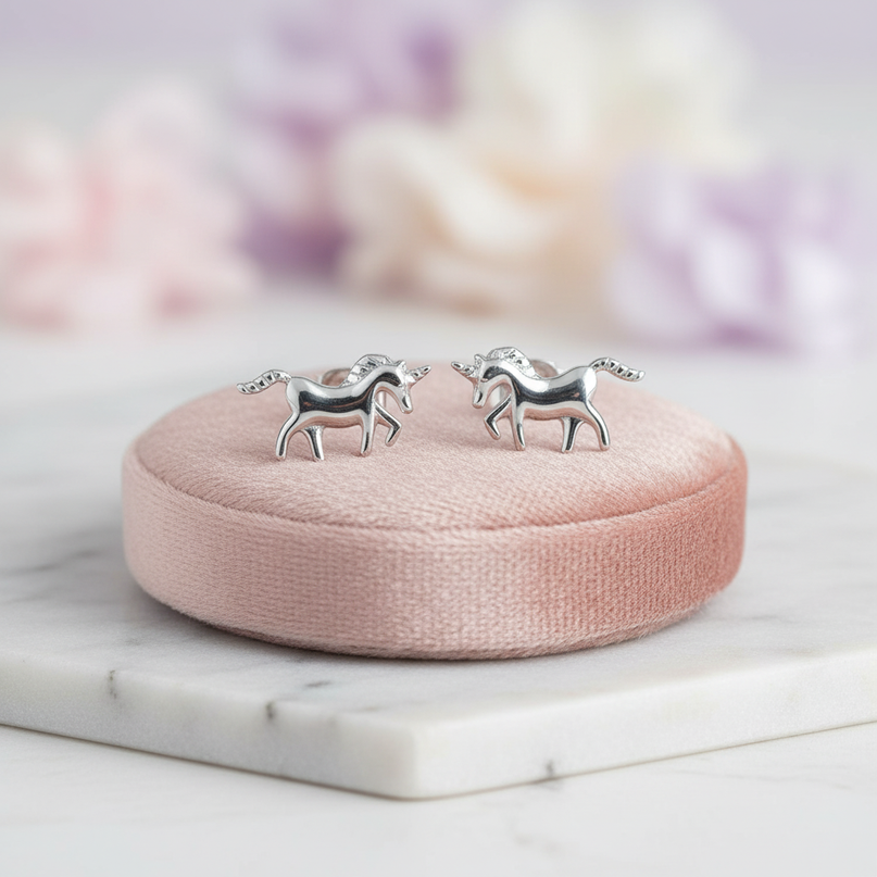 unicorn post earrings - lifestyle