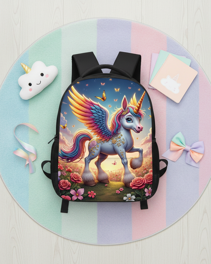 unicorn preschool backpack kawaii - flat-lay