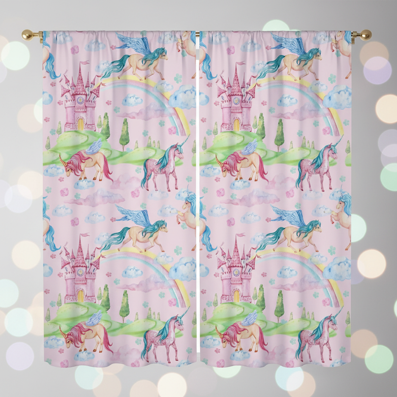 unicorn princess curtains - lifestyle