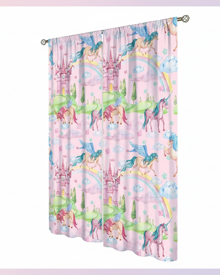 unicorn princess curtains - white-bg