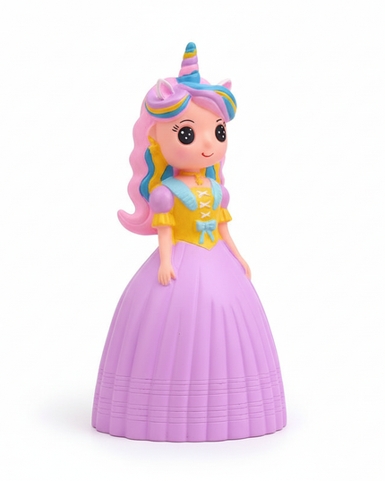 unicorn princess piggy bank - white-bg