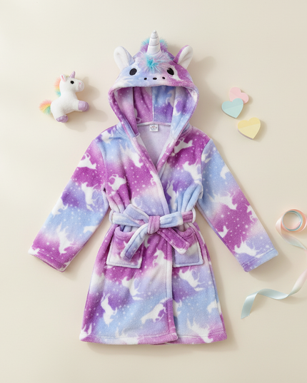 unicorn princess robe - flat-lay