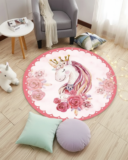 unicorn princess rug - flat-lay