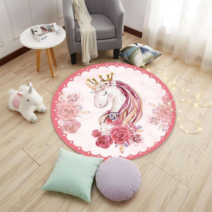unicorn princess rug - flat-lay