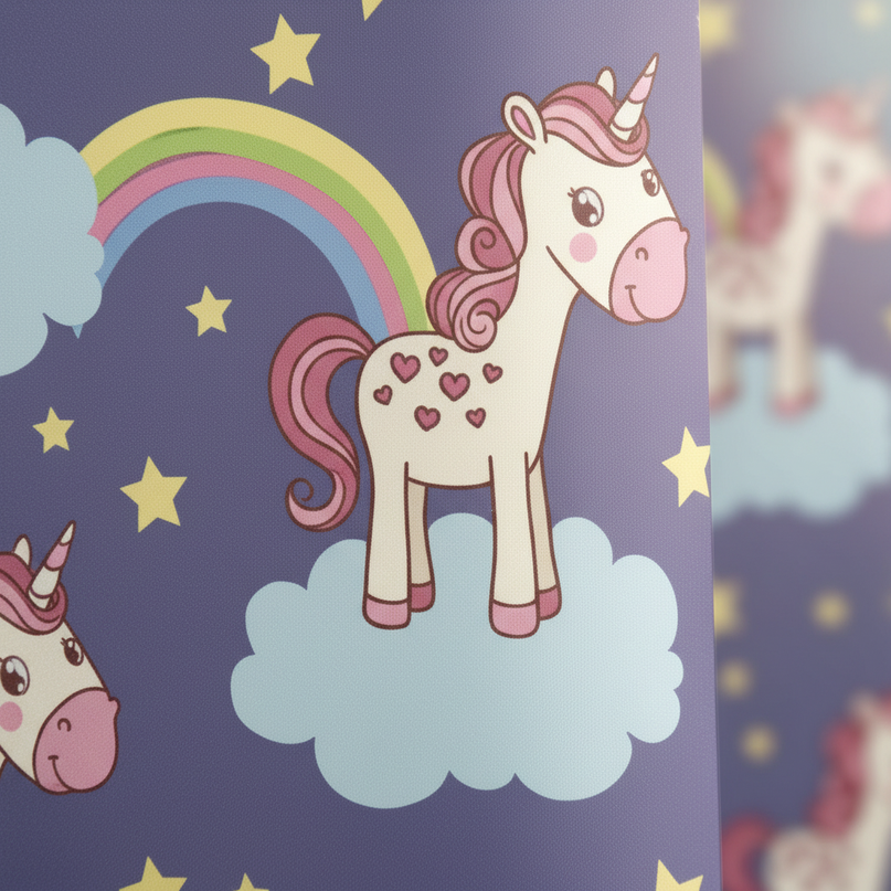 unicorn princess shower curtain - detail