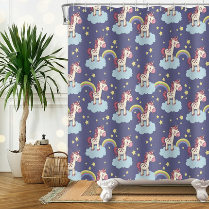 unicorn princess shower curtain - lifestyle