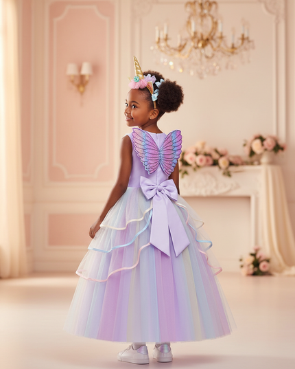 unicorn princess tutu dress - back