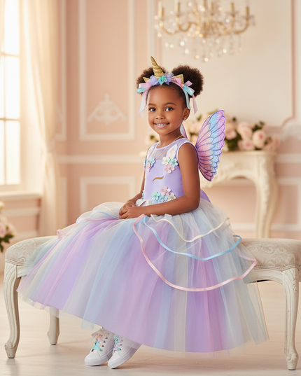 unicorn princess tutu dress - sitting