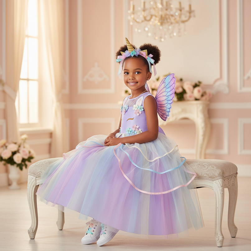 unicorn princess tutu dress - sitting