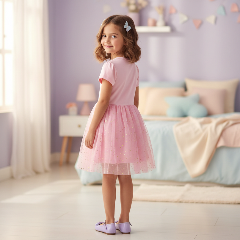 unicorn print cotton dress - back