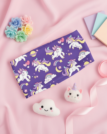 unicorn print headband galaxy - flat-lay